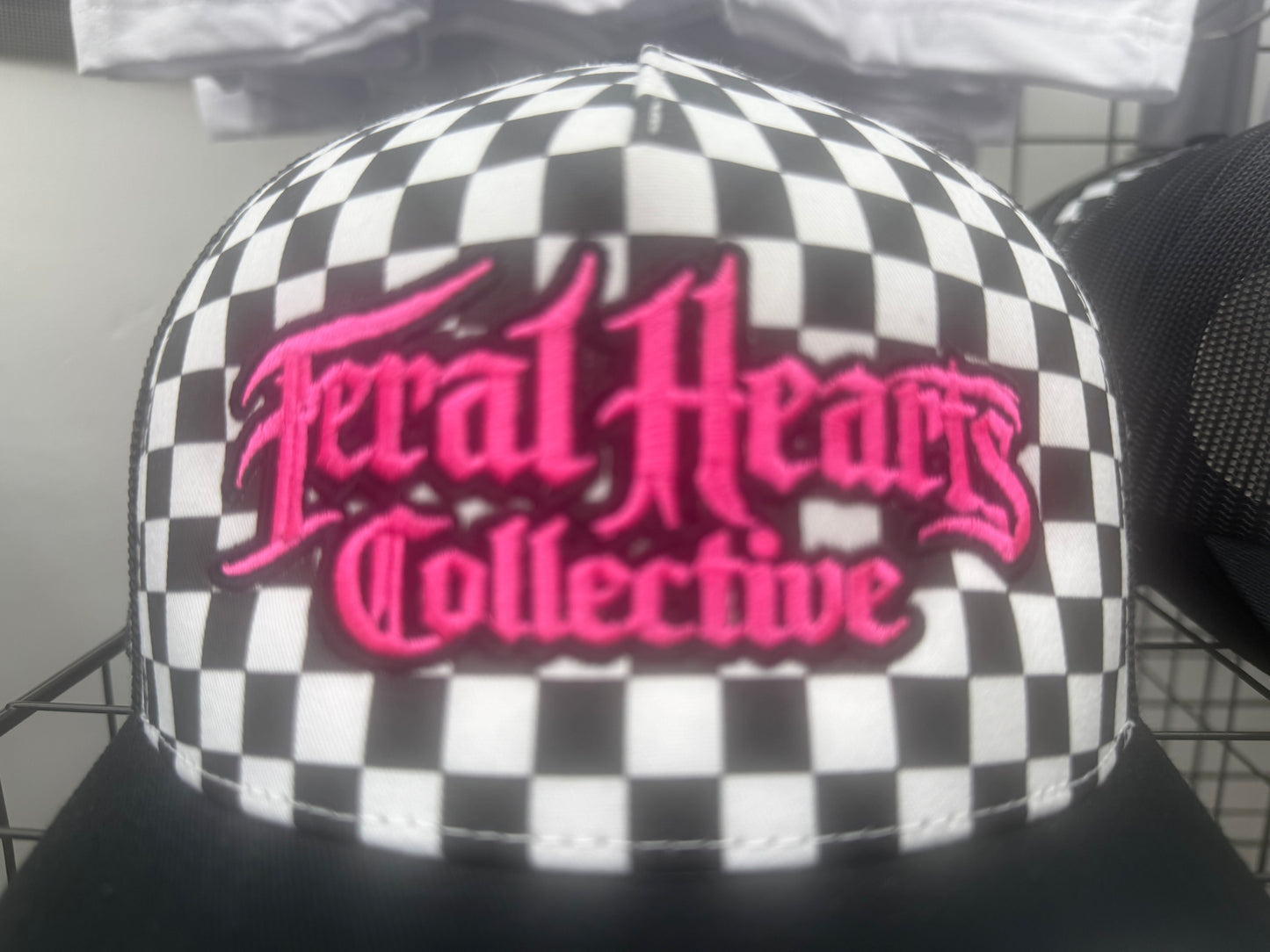 Pink Checkerboard trucker