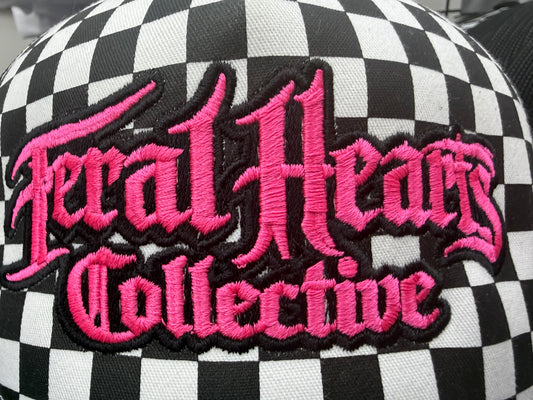 Pink Checkerboard trucker